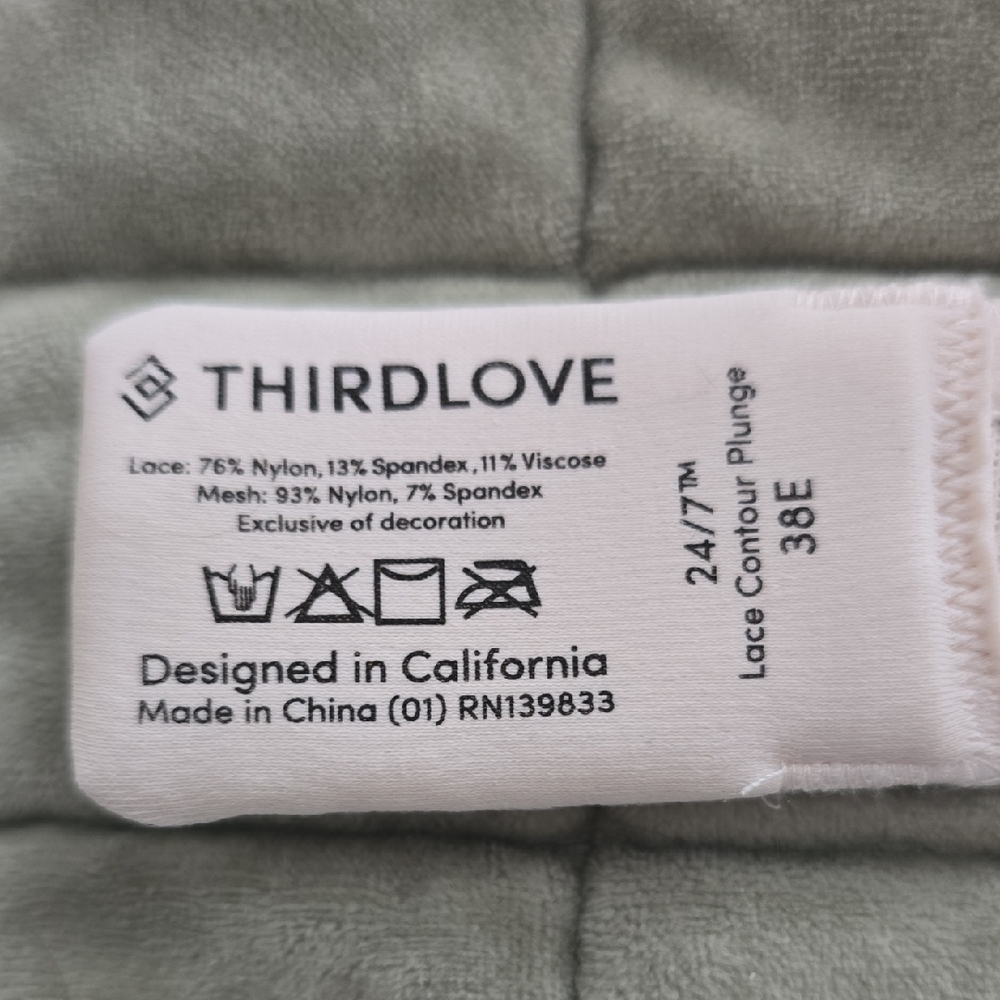 ThirdLove 24/7 Lace Contour Plunge Bra in Soft Pink 38E